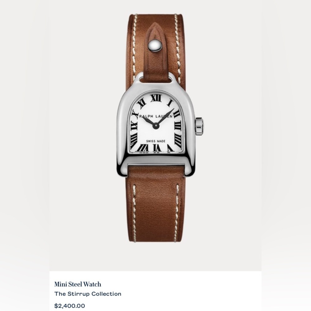 $2400 Ralph Lauren mini steel watch NEW
